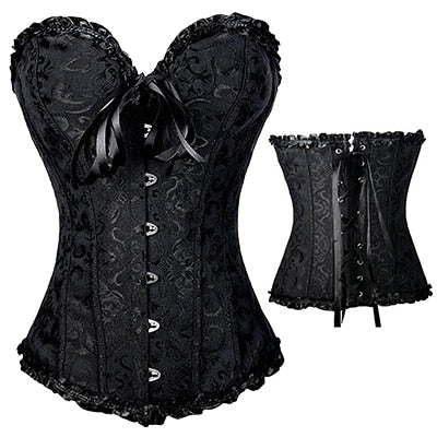 Women Burlesque Over bust Corset Bustier Top