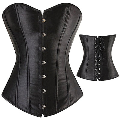 Women Burlesque Over bust Corset Bustier Top