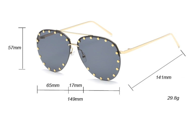 Metal Rivet Pilot Sunglasses - Shop Sassy Chick
