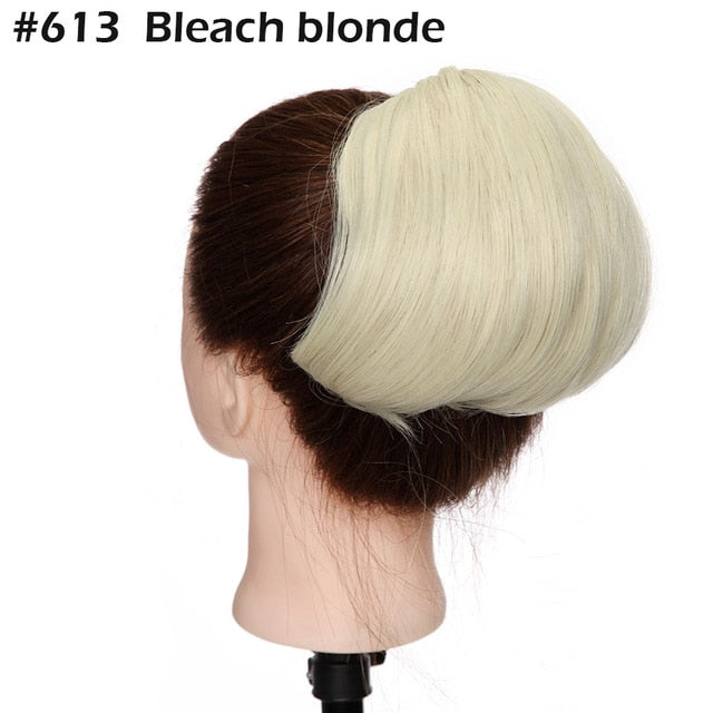 Drawstring Clip in Hair Bun Synthetic