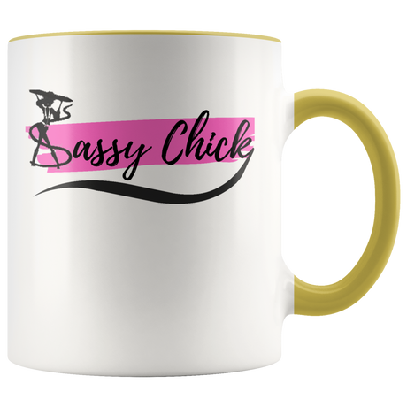 Ceramic White Sassy Chick Mug - Yellow | Shop Sassy Chick