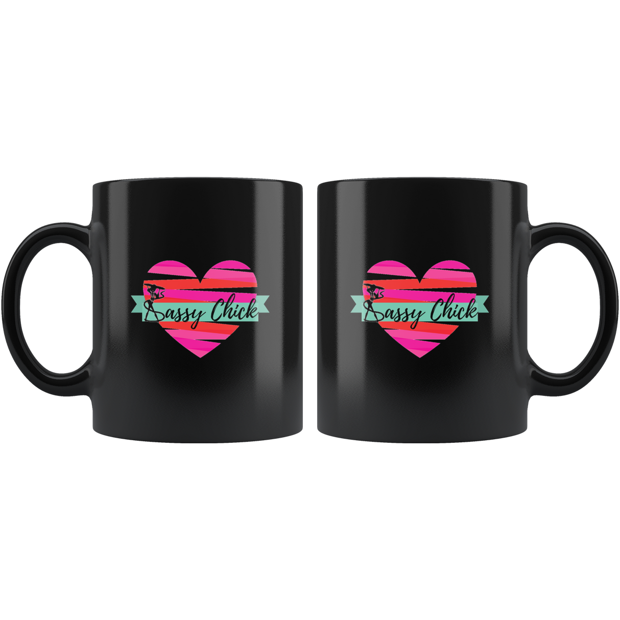 Sassy Heart Mug Ceramic Black Mug | Shop Sassy Chick