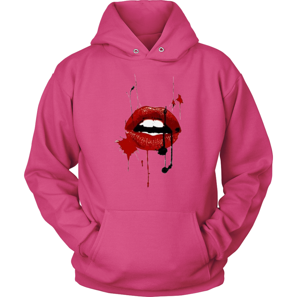 Black Red Lips Hoodies