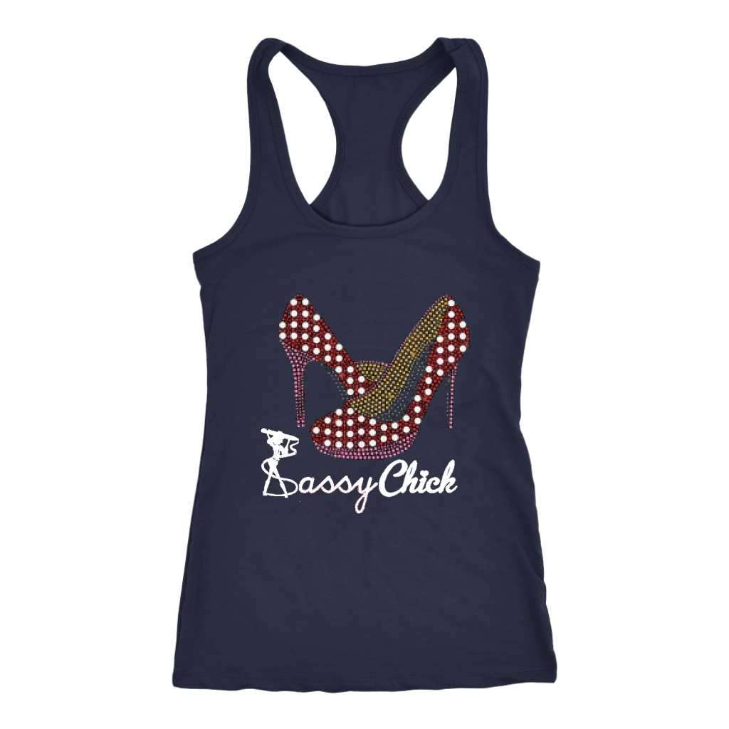 Red & White Pump Racerback Tank Top - Navy | Shop Sassy Chick