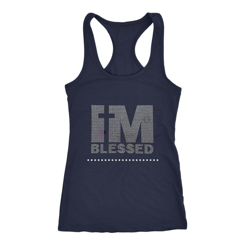 I Am Blessed Racerback Tank Top - Navy | Shop Sassy Chick