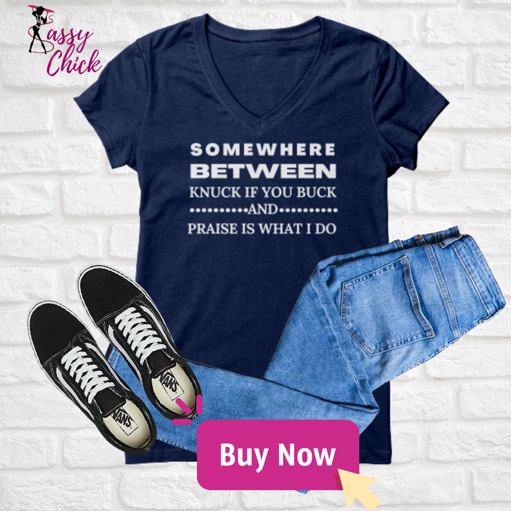 "Somewhere Between 2" V-neck Shirt