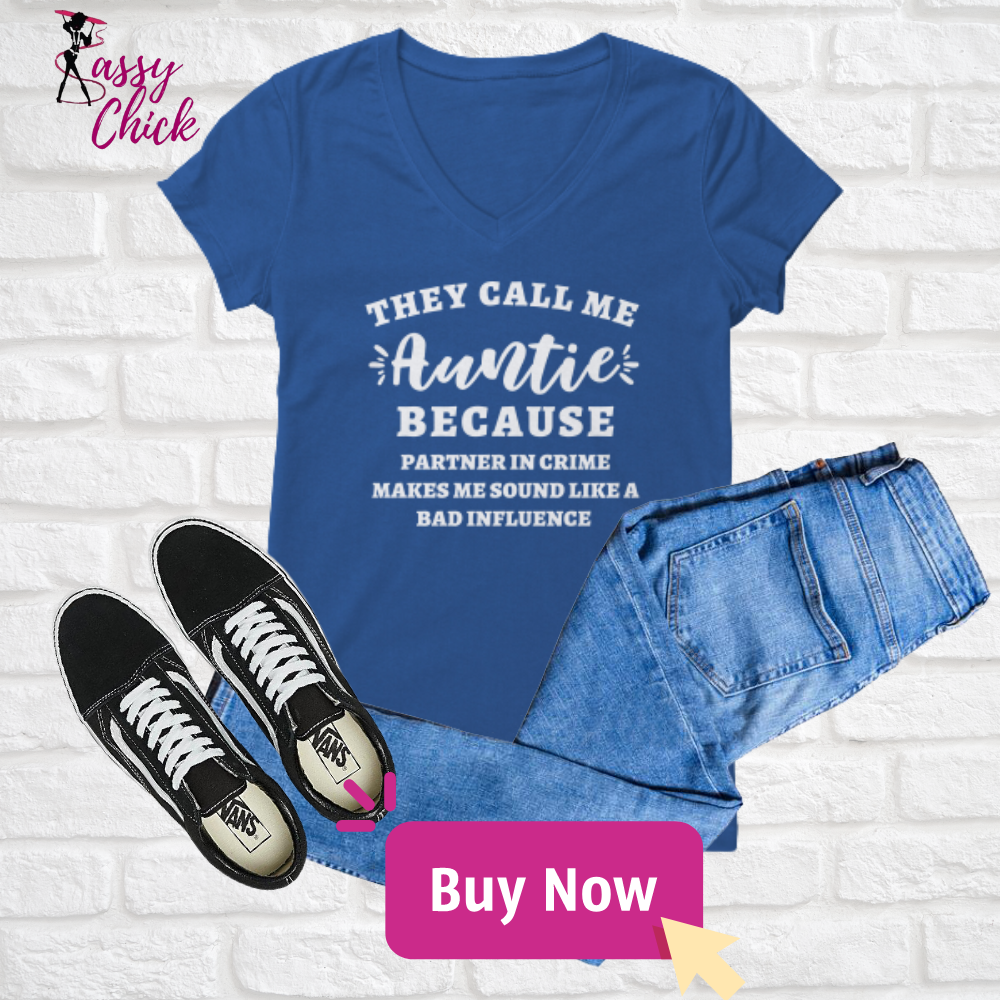 "They Call Me Auntie 2" V-neck Shirt
