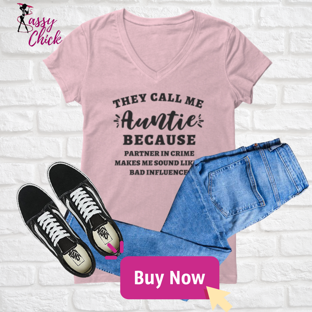 "They Call Me Auntie" V-neck Shirt