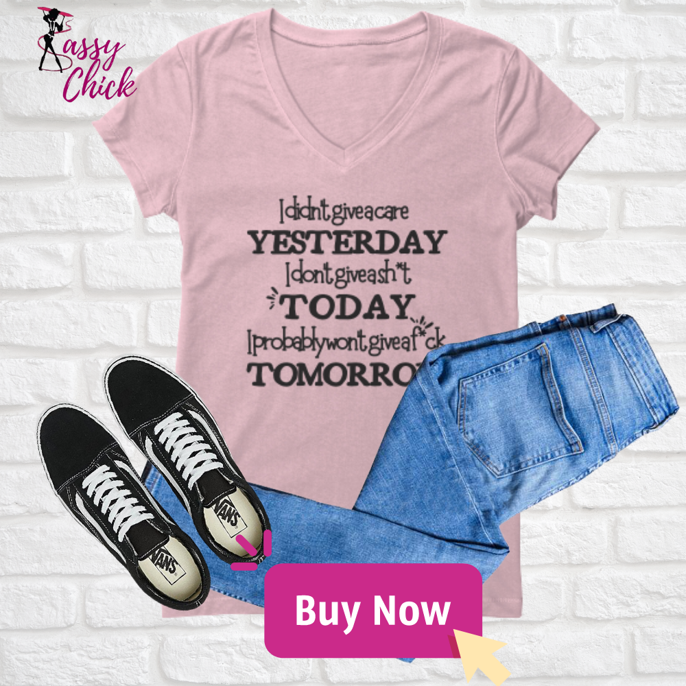 "I Didn't Give a Care" V-neck Shirt