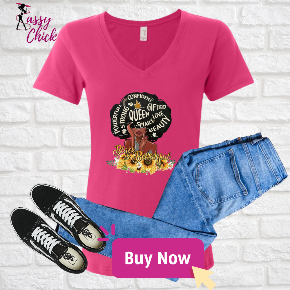 Black is Beautiful V-neck Shirt