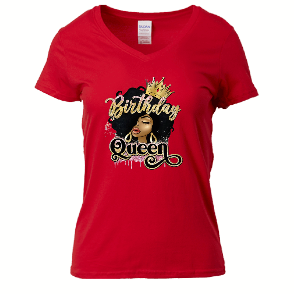 Birthday Queen V-neck Shirt