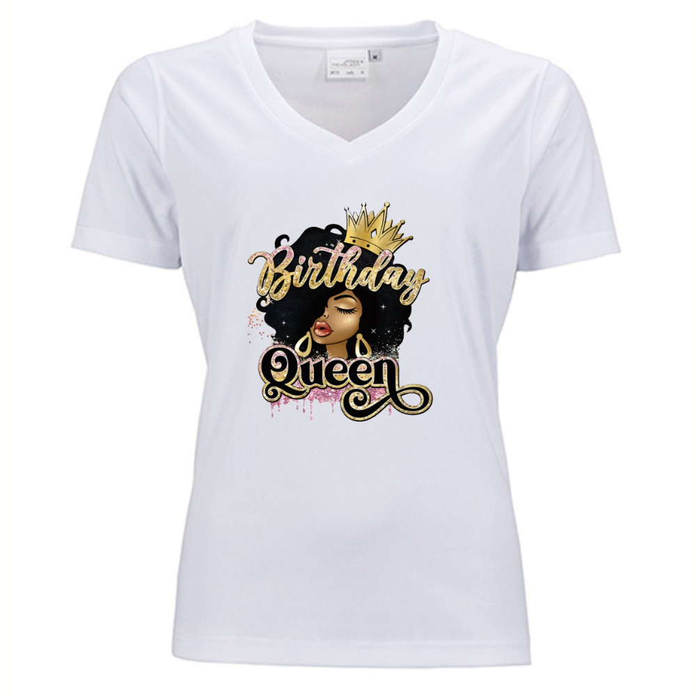 Birthday Queen V-neck Shirt