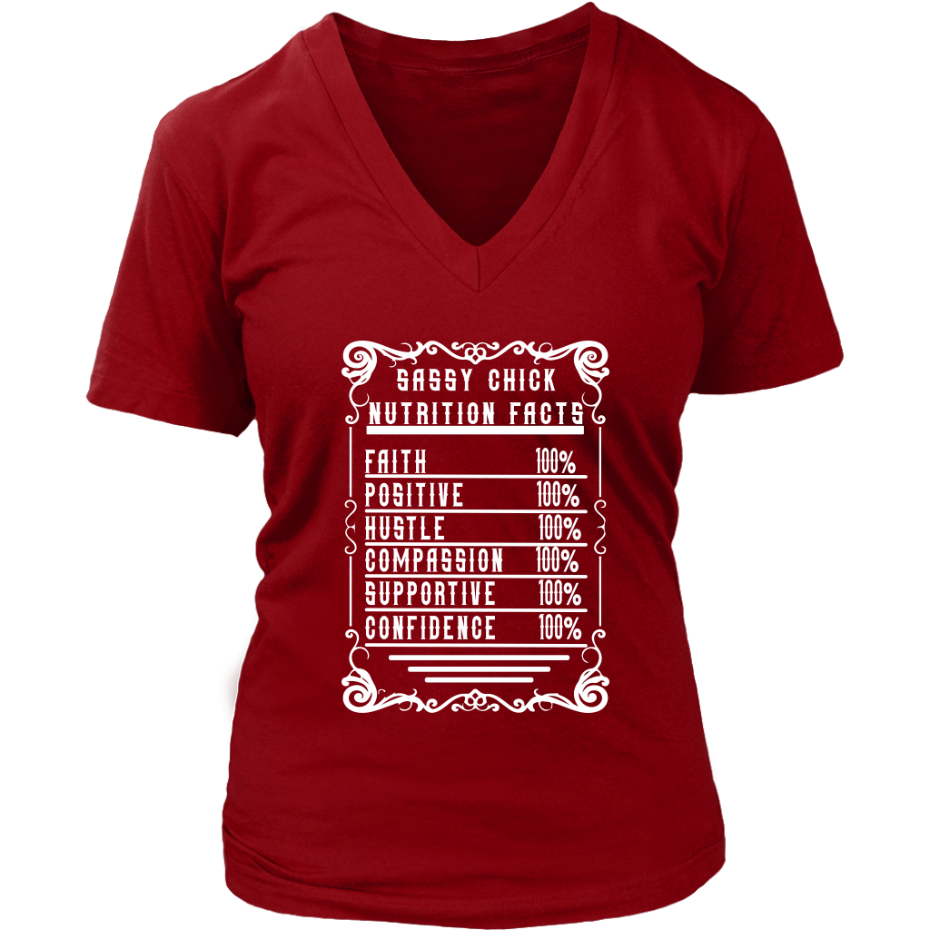 Sassy Nutrition Women's V-Neck T-Shirt | Shop Sassy Chick - Red