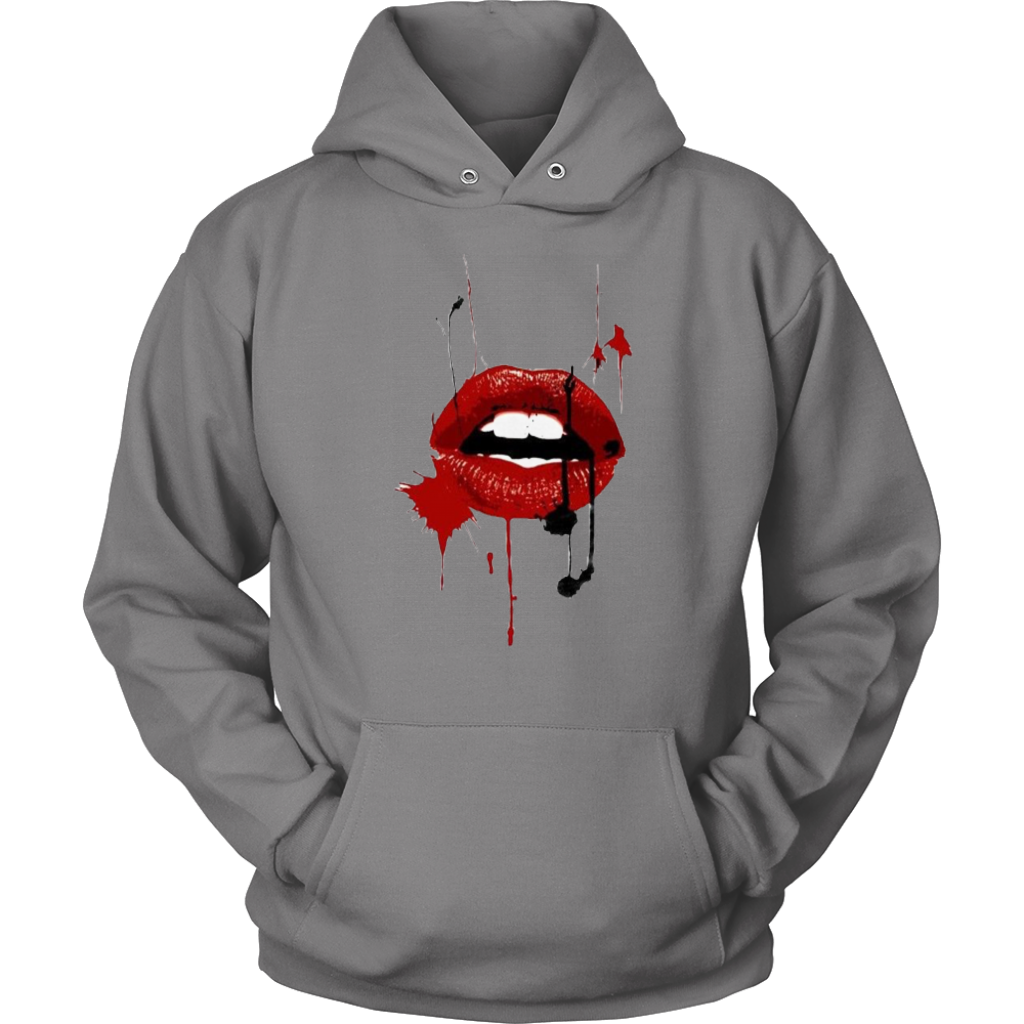 Black Red Lips Hoodies