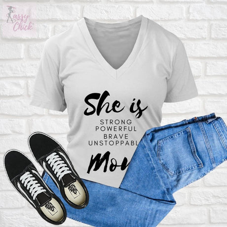 She Is Mom V-Neck - Shop Sassy Chick