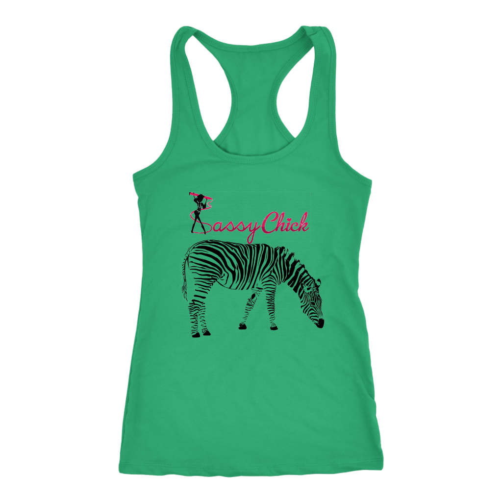 Zebra Chick Racerback Tank Top - Green | Shop Sassy Chick