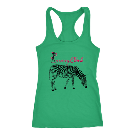 Zebra Chick Racerback Tank Top - Green | Shop Sassy Chick