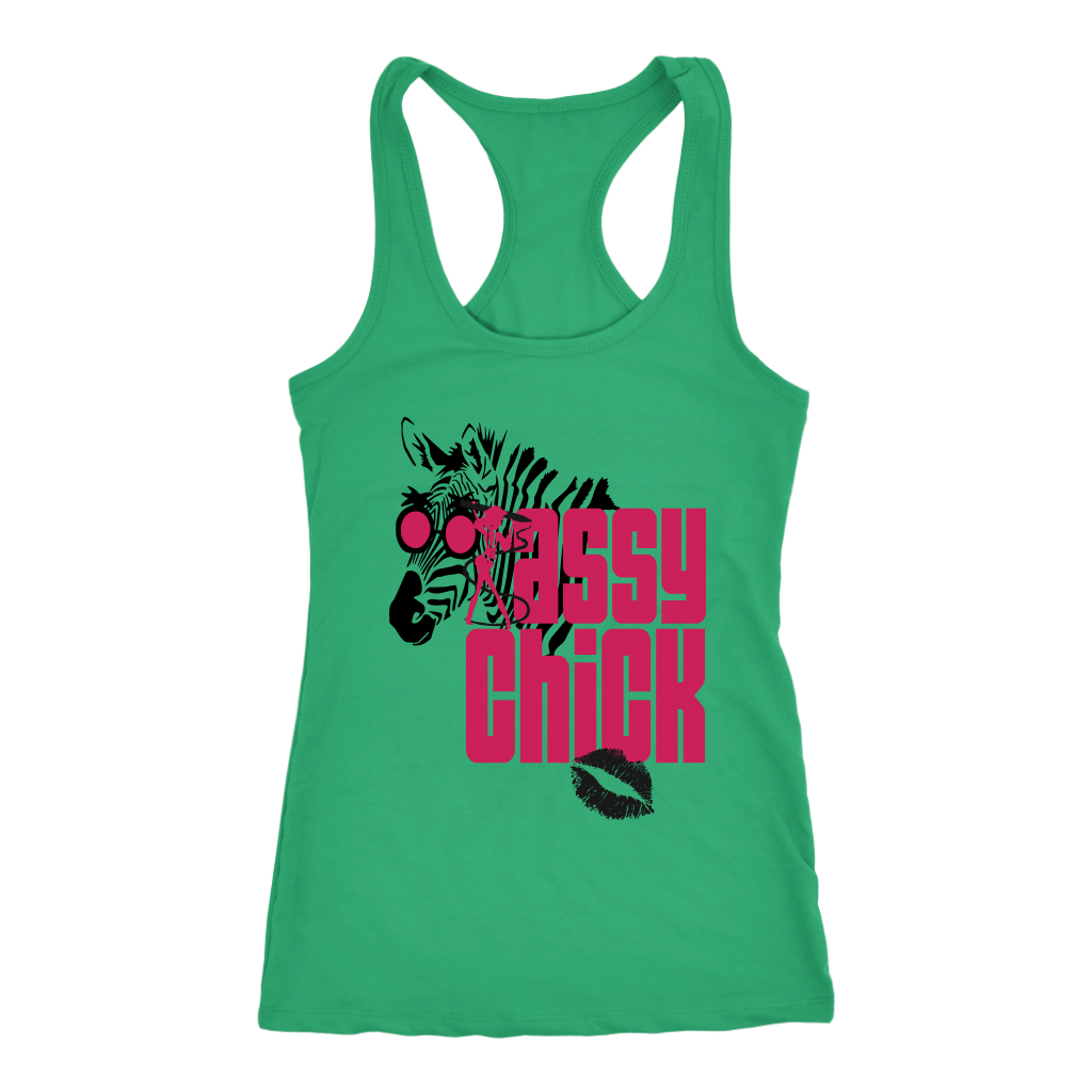 Sassy Chick Zebra Women's Racerback Tank - Green | Shop Sassy Chick