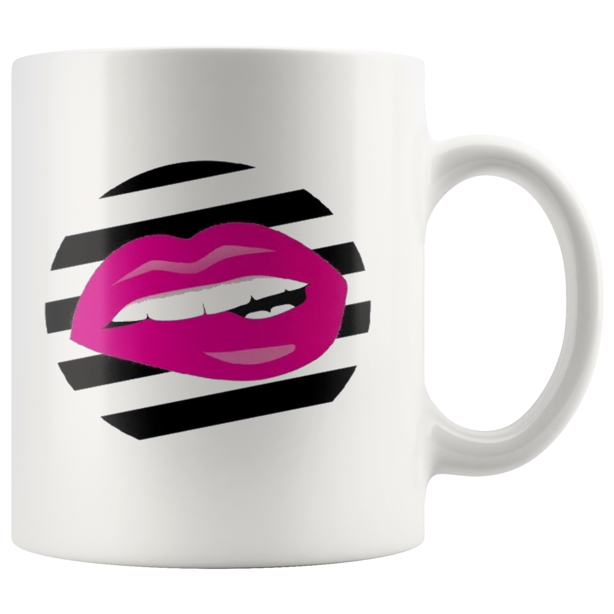 Striped Pink Lip Mug - Shop Sassy Chick