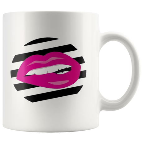 Striped Pink Lip Mug - Shop Sassy Chick