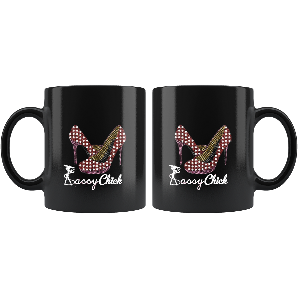 Polka a Dot Pump Ceramic Black Mug | Shop Sassy Chick
