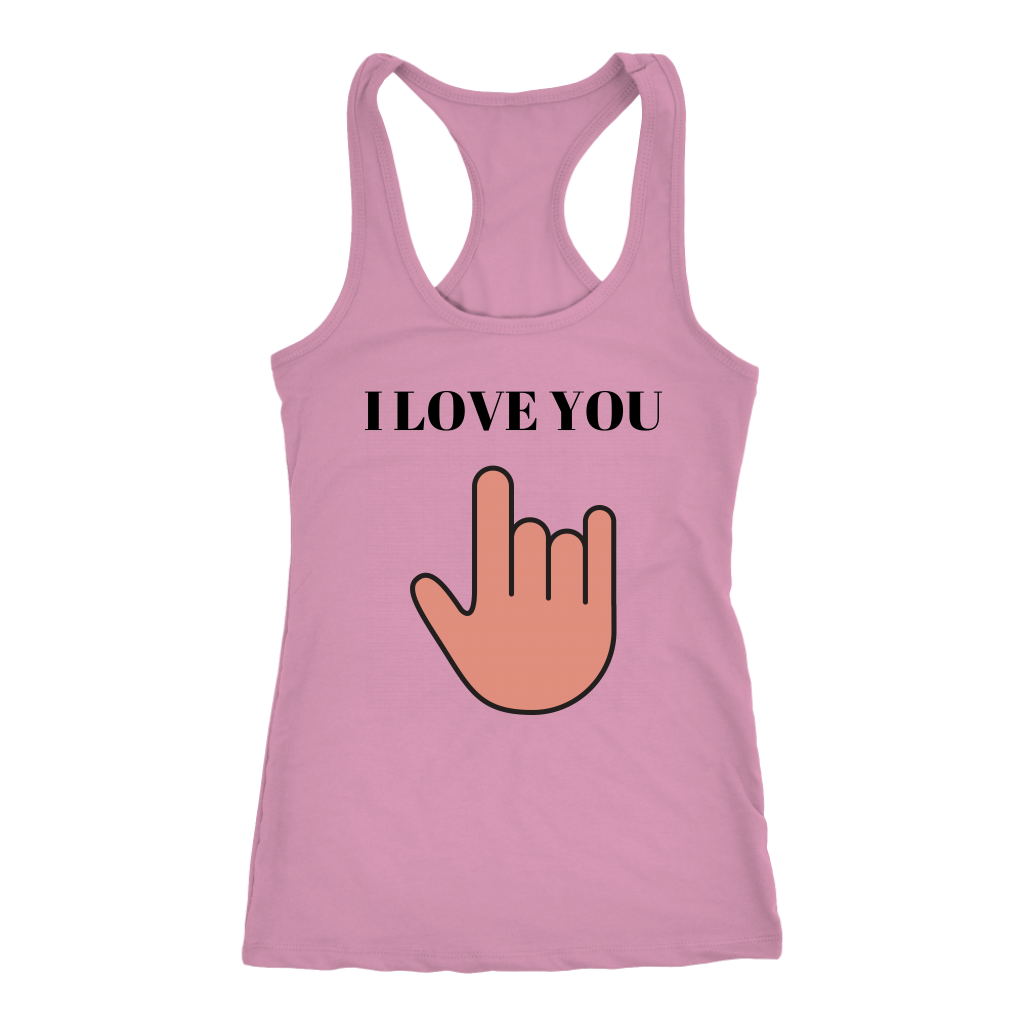 I Love You Racerback Tank Top - Violet | Shop Sassy Chick