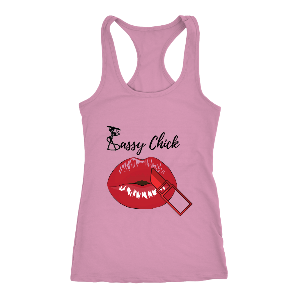 Red Lips Racerback Tank Top - Violet | Shop Sassy Chick