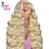 100% Blonde Pre Plucked 40 Inch Curly Lace Front Human Hair Wig Sassy Chick Logo