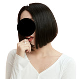 Black 10 Inch Short Bob Lace Straight Synthetic Wigs