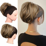 10" Short Multi Layered Straight Claw On Ponytail Clip Synthetic Wig
