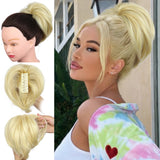 10" Short Multi Layered Straight Claw On Ponytail Clip Synthetic Wig