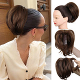 10" Short Multi Layered Straight Claw On Ponytail Clip Synthetic Wig