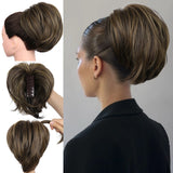 10" Short Multi Layered Straight Claw On Ponytail Clip Synthetic Wig