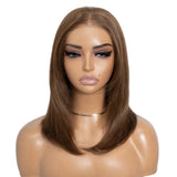 Brown 13X3 Pre Plucked Bob Synthetic Lace Front Wigs