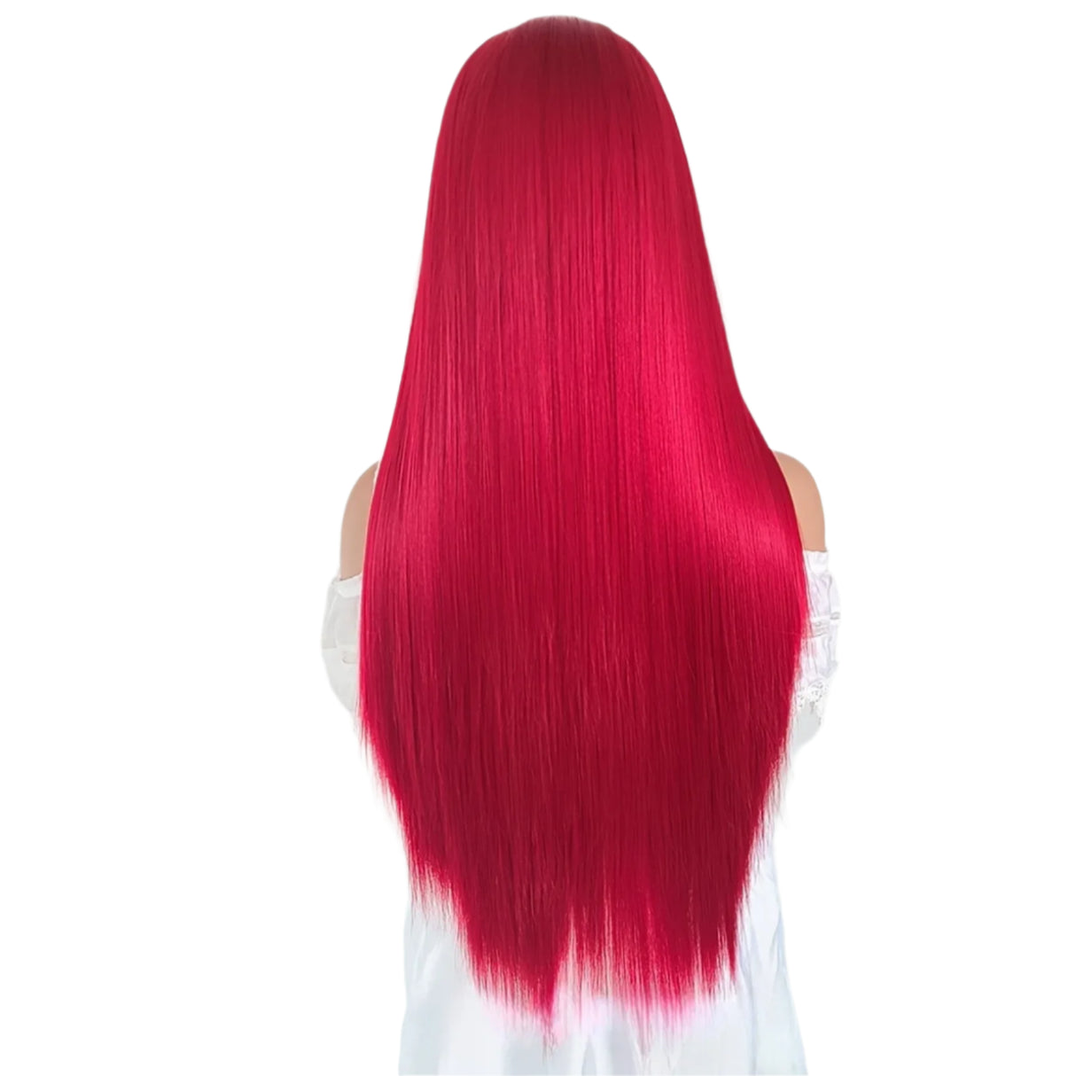 13X4 Burgundy Red Long Straight Synthetic Wig back