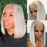 Model Using 13X4 Lace Frontal Bob Human Hair Wigs