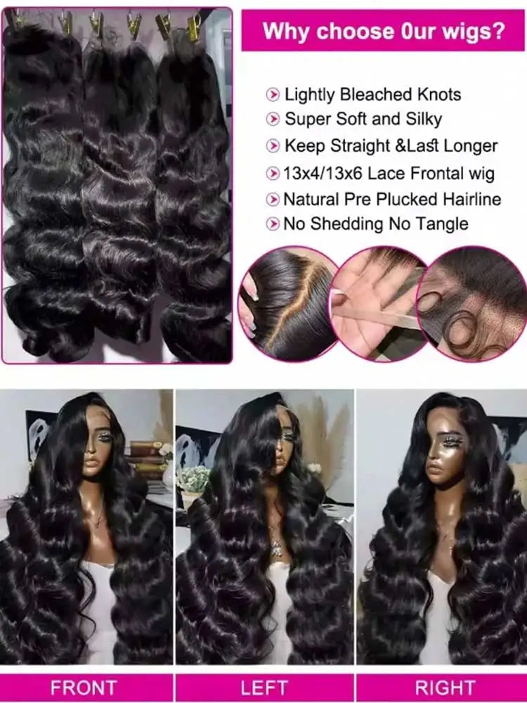 13x4 13X6 Wear And Go Body Wave Glue less Human Hair Wigs