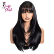 20 Inch Ash Brown Layered Straight Air Bangs Wig Sassy Chick Logo