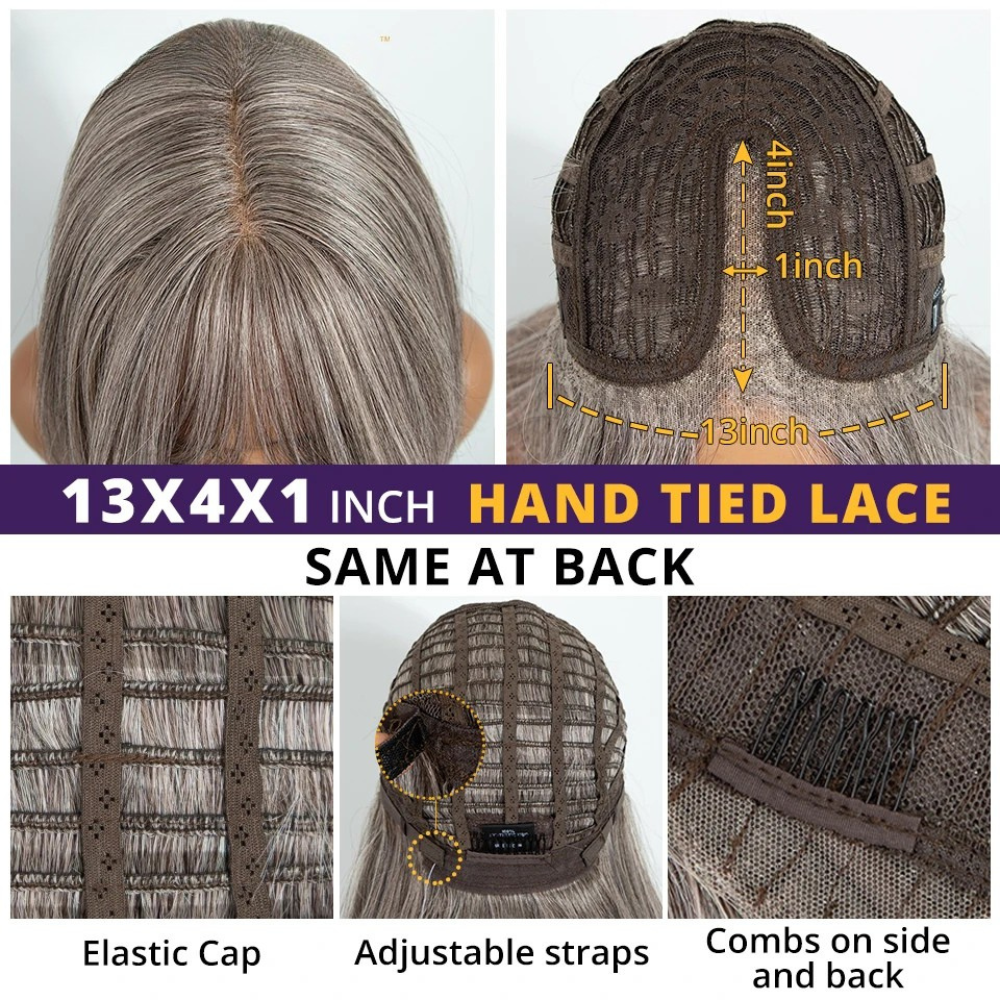 Size of 20 Inch Straight Layered Pre-cut Synthetic Lace Front Wig