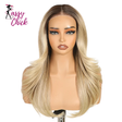 20" Ombre Blonde Wavy Synthetic Pre-cut Layered Lace Wigs Sassy Chick Logo