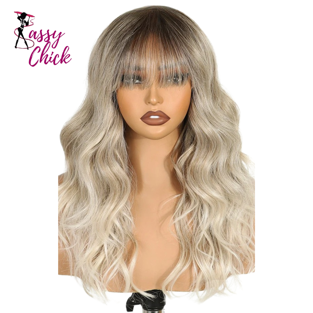 20" Ombre Brown Body Wave 6x4 Lace Synthetic Wigs Sassy Chick Logo