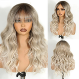 Gray 20" Ombre Brown Body Wave 6x4 Lace Synthetic Wigs