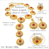 size of a gold big round pendant necklace 