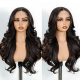 Black 24 inches Ombre Brown Blonde Synthetic Lace Front Wigs