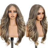 Blonde 24 inches Ombre Brown Blonde Synthetic Lace Front Wigs