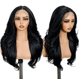 Black 24 inches Ombre Brown Blonde Synthetic Lace Front Wigs