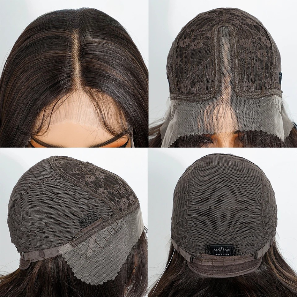 Cap 24 inches Ombre Brown Blonde Synthetic Lace Front Wigs