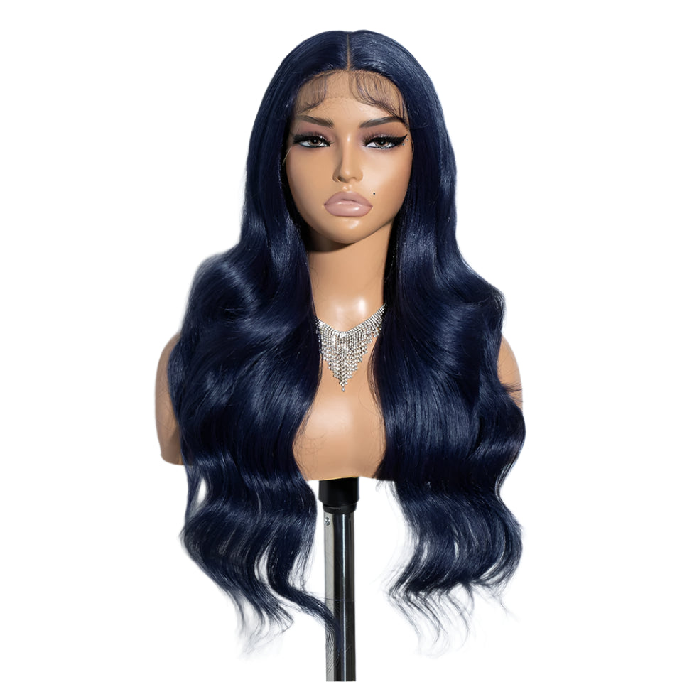 26“ Highlight Honey Brown Body Wave Wig blue