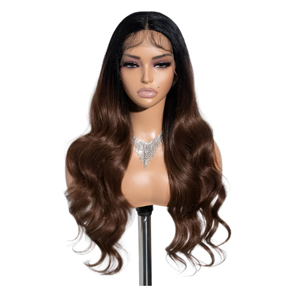 26“ Highlight Honey Brown Body Wave Wig light brown