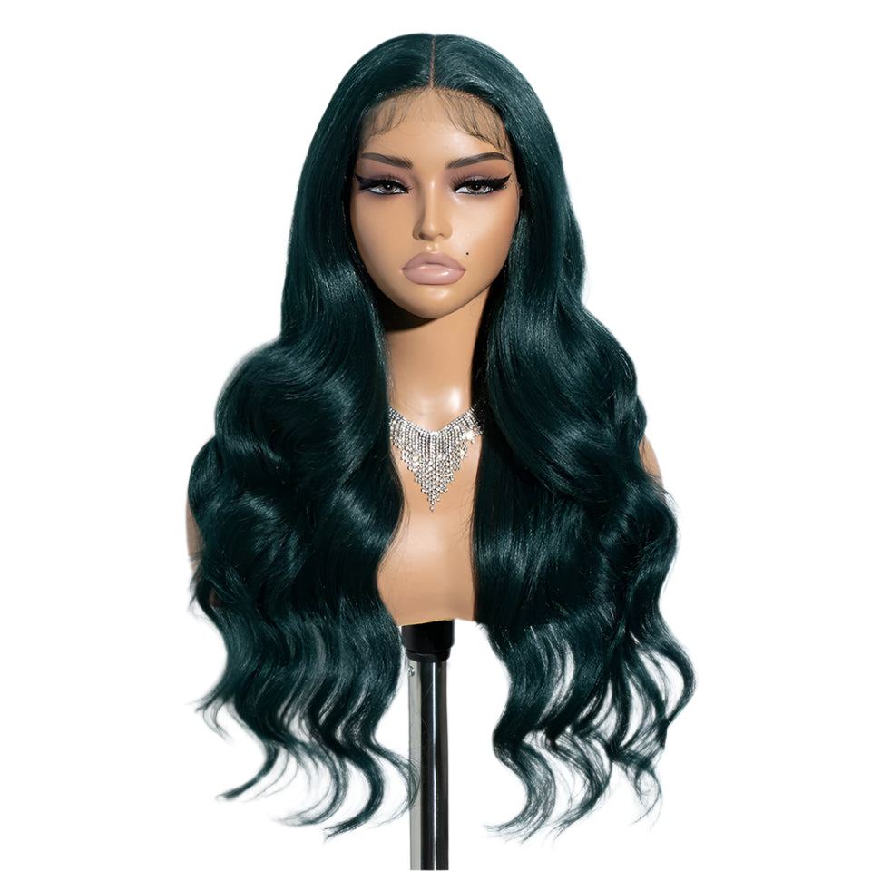 26“ Highlight Honey Brown Body Wave Wig blue